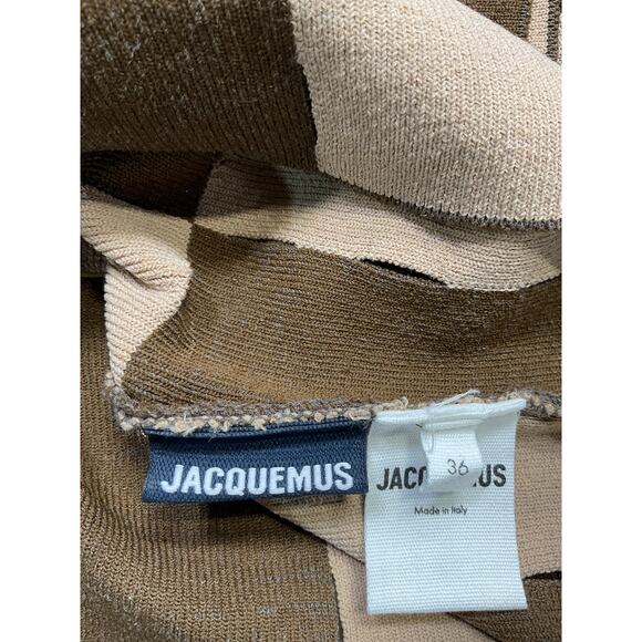 Jacquemus 'Le Maille Gelato' Brown Ponte Cut Out Top Size 36 - Picture 4 of 5